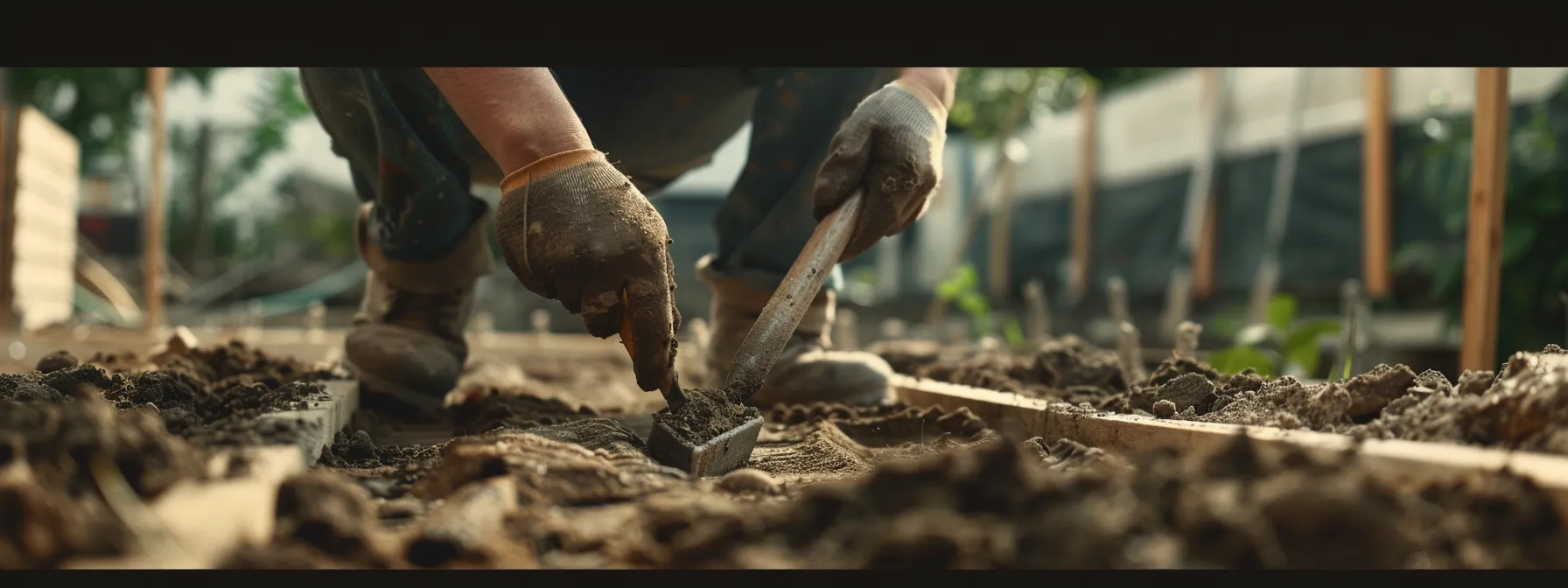 a construction worker carefully selecting the perfect tools for building a strong, sturdy foundation.