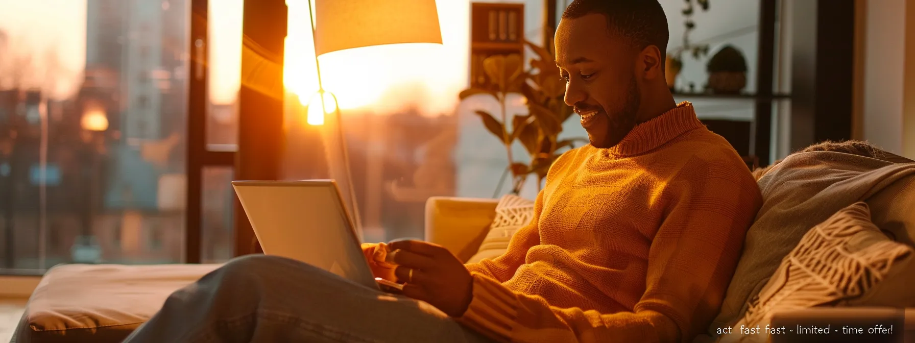a homebuyer eagerly opening an email with a subject line that reads 