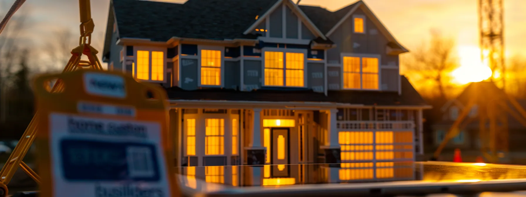 a home builder's website ranking high on search engine results, with keywords like 