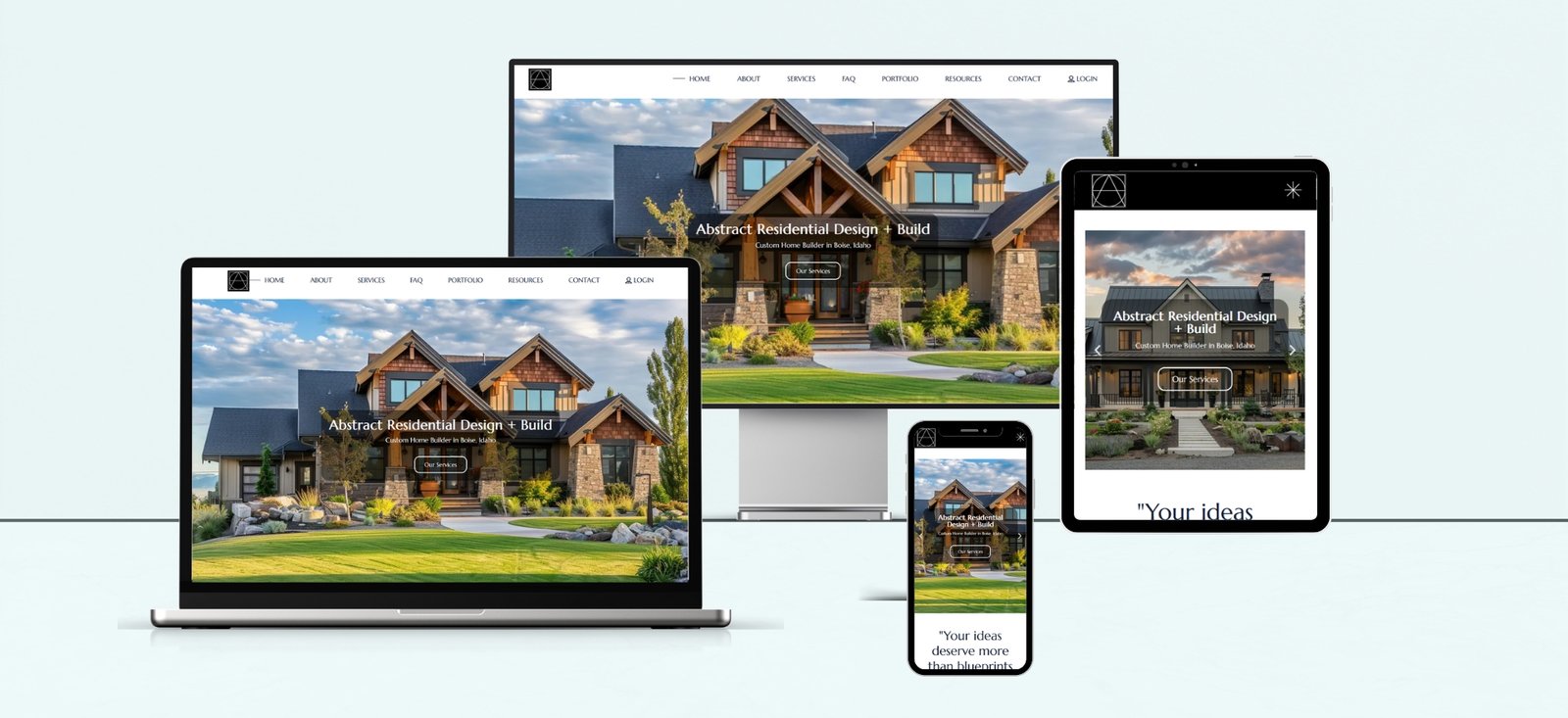 Minimalist Neutral Multi Device Computer Mockup Website Launch Instagram Post - Home Builder Marketers